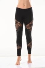 Derya Kurşun Güpür Dantel Detaylı Kadın Tayt 0583 - Görsel 3