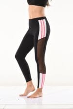 Derya Kurşun Transparan Detaylı Şeritli Kadın Tayt 0584 - Görsel 3