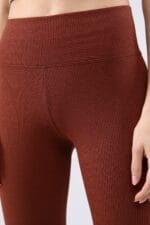 Derya Kurşun Bordo Yüksek Bel Fitilli Tayt 0608 - Görsel 2