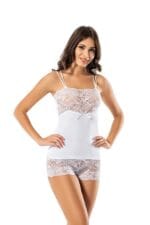 Derya Kurşun Çift Askılı Dantelli Atlet Şort Takım 072 - Görsel 2