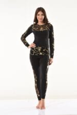 Derya Kurşun Varaklı Transparan Detaylı Tayt Takım 1130 - Görsel 2