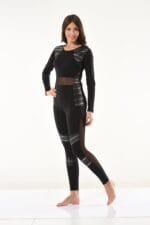 Derya Kurşun Tül Detaylı Modelli Tayt Takımı 1132 - Görsel 3