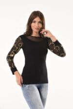 Derya Kurşun Varak Desenli Uzun Kol Body 144 - Görsel 2