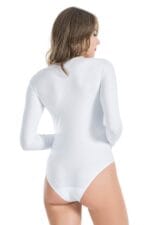 Derya Kurşun Bisiklet Yaka Uzun Kol Çıtçıtlı Kadın Body 321 - Görsel 2