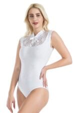 Derya Kurşun Sıfır Kol Dantelli Kadın Body 336 - Görsel 3