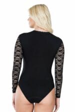 Derya Kurşun Uzun Kol Dantelli Kadın Body 342 - Görsel 2