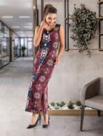 Derya Kurşun Kalın Askılı Uzun Kadın Elbise 956 - Görsel 2