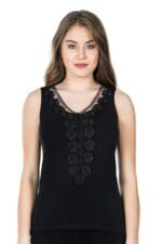 Derya Kurşun Güpürlü Sıfır Kol Kadın Atlet 155 - Görsel 3